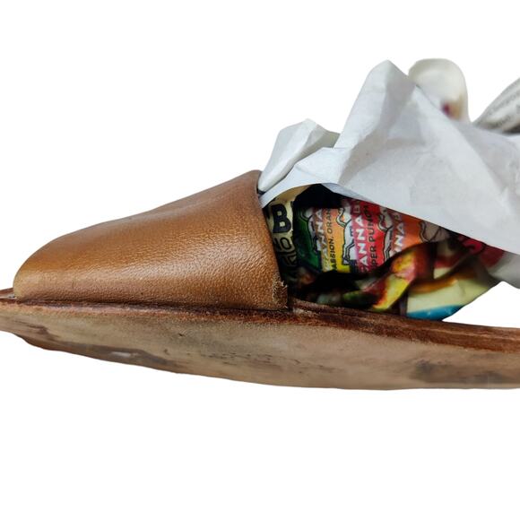 Free People Under Wraps Soft Brown Leather Strappy Slingback Flat Sandals 8 - Picture 14 of 15